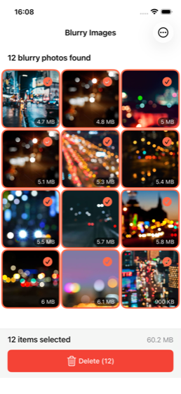 Blurry photos detected